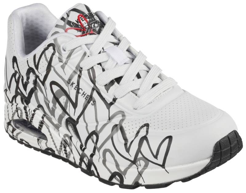 Skechers Wedgesneaker »UNO-SPREAD THE LOVE«, Freizeitschuh, Halbschuh, Schnürschuh mit coolem Graffiti-Print von Skechers