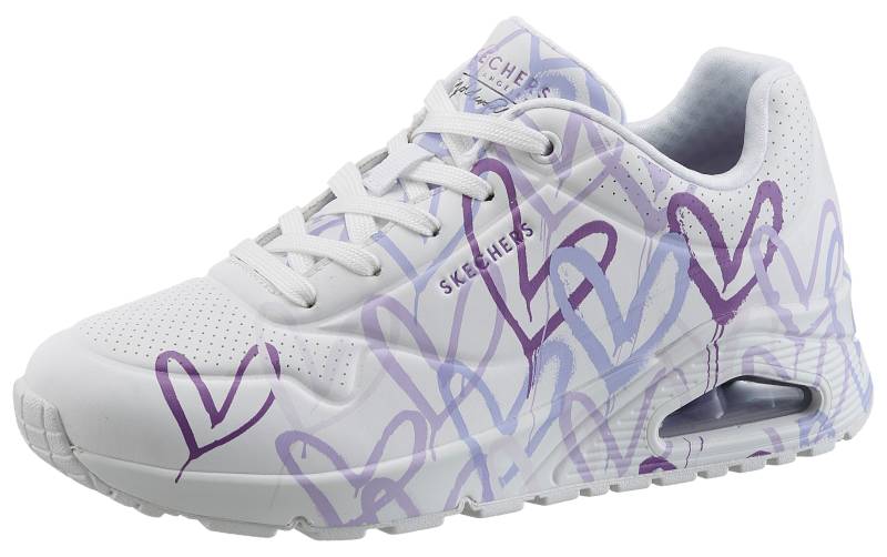 Skechers Wedgesneaker »UNO-SPREAD THE LOVE«, Freizeitschuh, Halbschuh, Schnürschuh mit coolem Graffiti-Print von Skechers