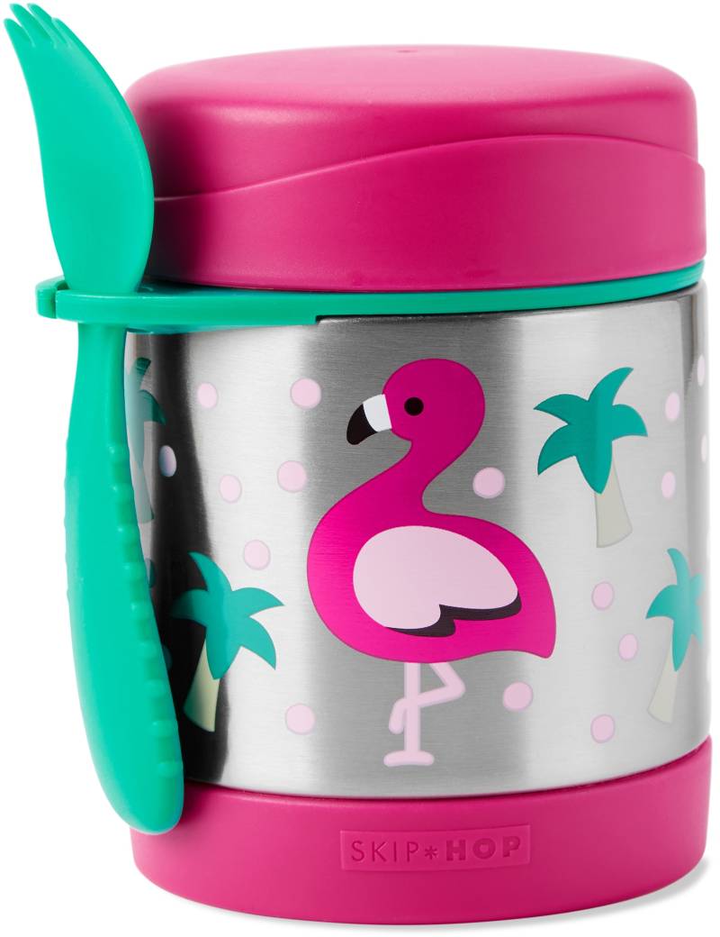 Skip Hop Thermobehälter »Zoo Edelstahl Warmhaltebehälter, Flamingo«, (2 tlg.), mit Multibesteck von Skip Hop