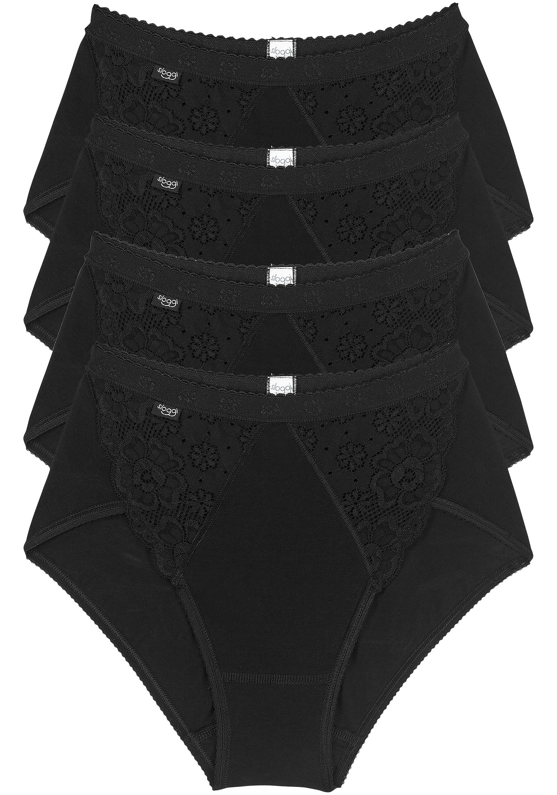 sloggi Slip »Chic Midi 4P«, (4er Pack), mit elastischen Spitzeneinsätzen von sloggi