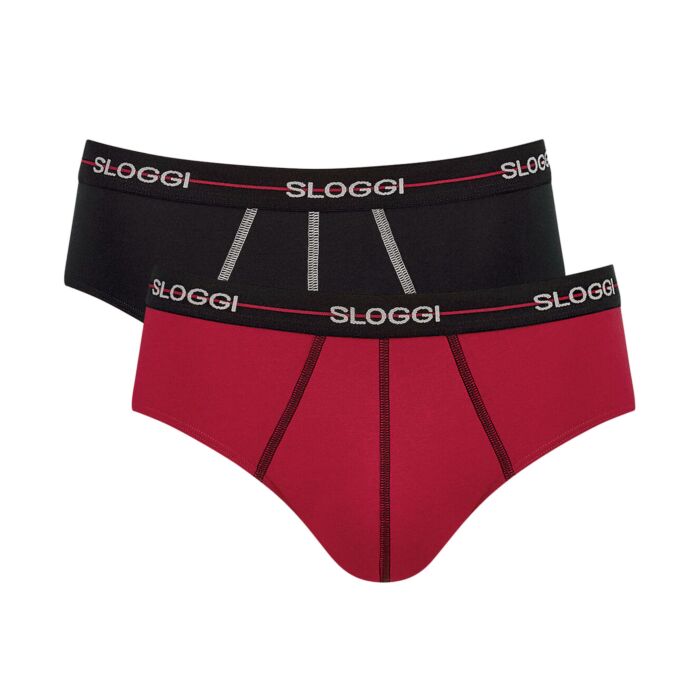 Sloggi Start Midi Slip Duo-Pack, rot-marine, 48 von Sloggi