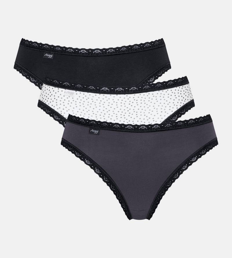 sloggi Slip »24/7 Weekend Tai C3P«, (3er Pack), mit flachen Spitzen-Kanten von Sloggi