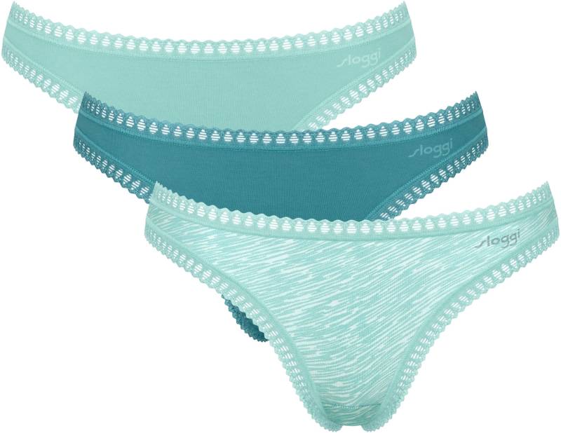 sloggi Slip »GO Crush String C3P«, (3er Pack), Spitzendetails von Sloggi