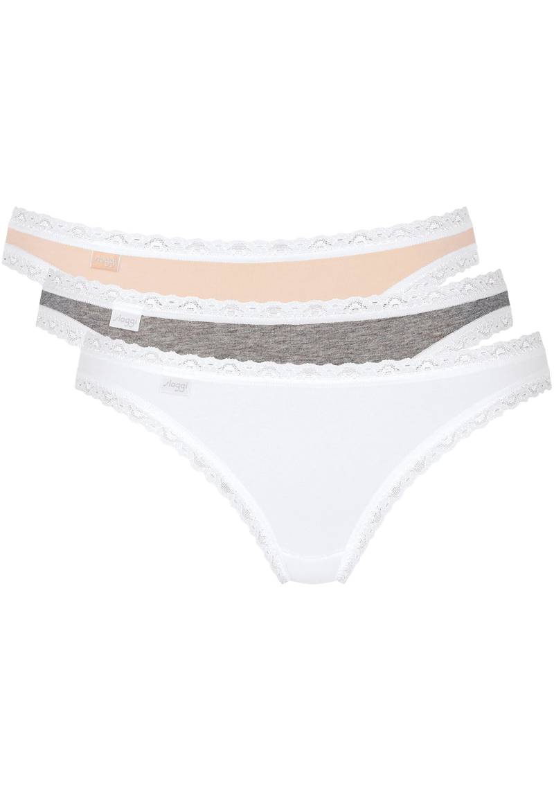 sloggi Slip »24/7 Weekend Tanga C3P«, (3er Pack), mit flachen Spitzen-Kanten von Sloggi
