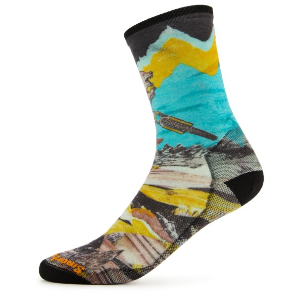 Smartwool - Bike Zero Cushion Wolf Print Crew Socks - Velosocken Gr L grau von Smartwool