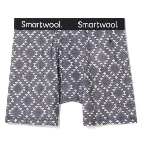 Smartwool - Merino Print Boxer Brief Boxed - Merinounterwäsche Gr M grau von Smartwool