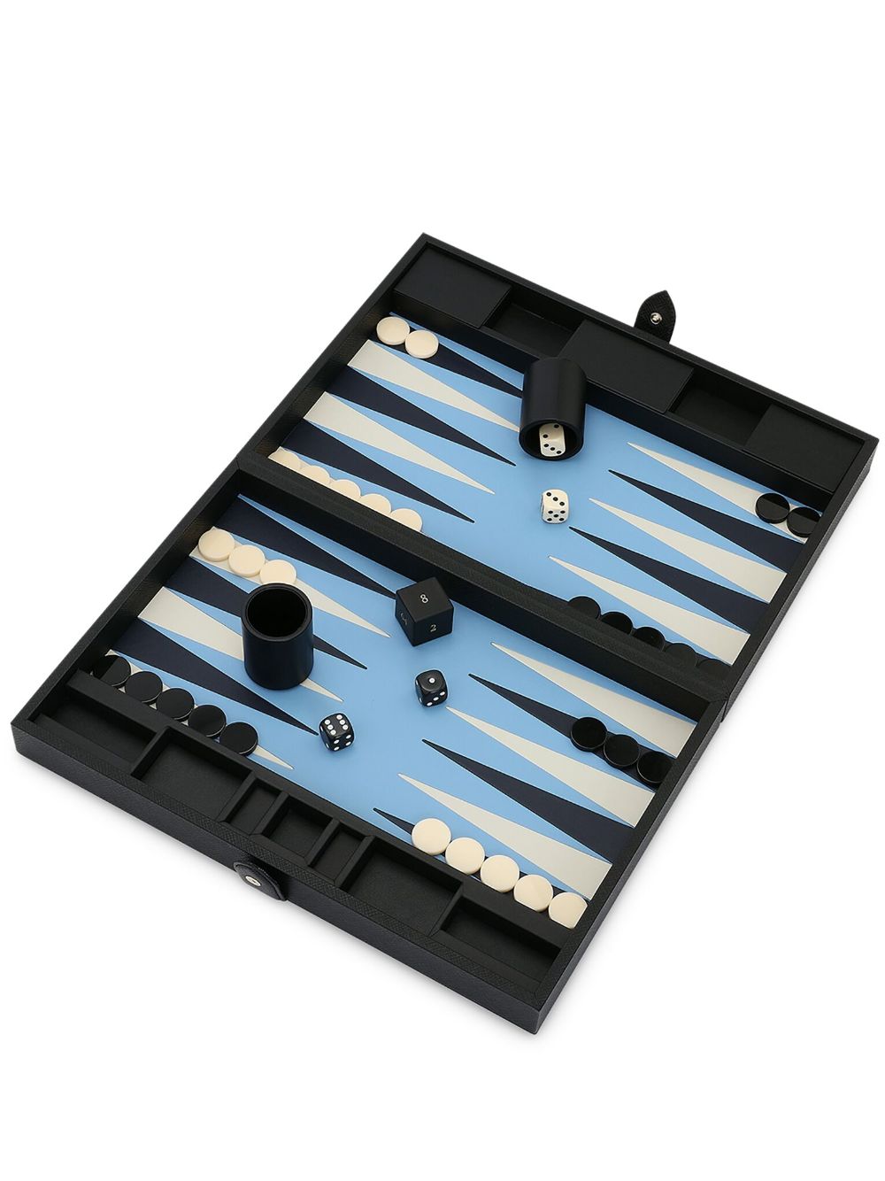 Smythson Panama leather backgammon case - Black von Smythson