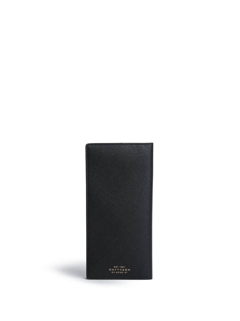 Smythson Panama slim bi-fold leather wallet - Black von Smythson