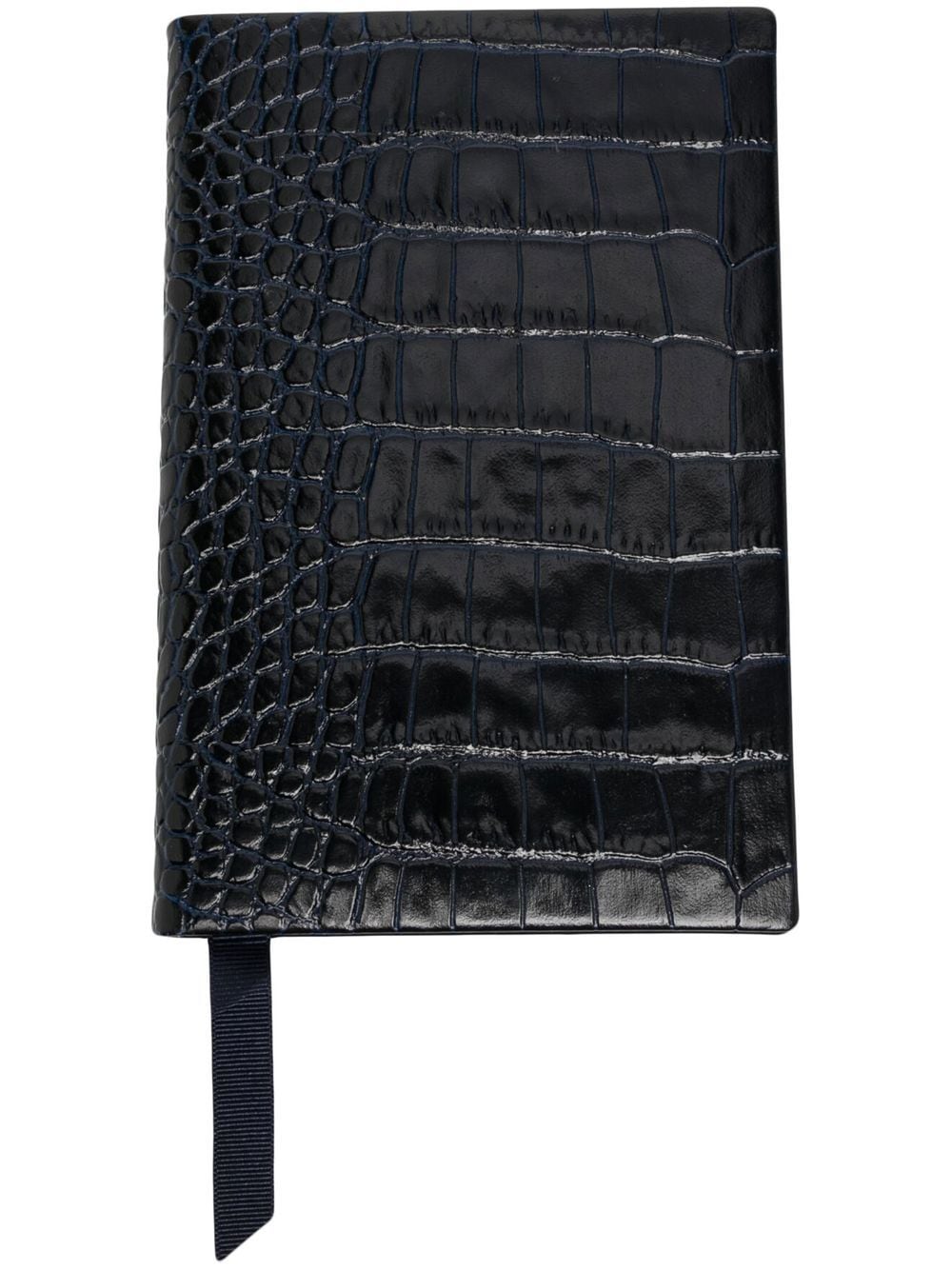 Smythson crocodile-effect leather notebook - Black von Smythson