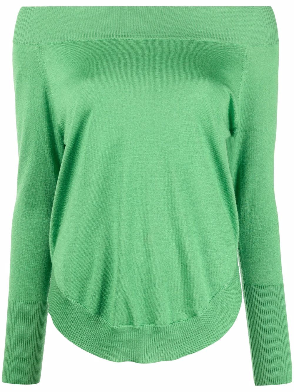 Wild Cashmere ribbed-knit off-shoulder top - Green von Wild Cashmere