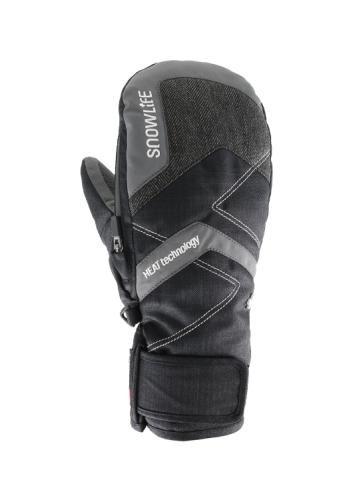 Snowlife Thermo Mitten Short Kinder Skihandschuh - black/turquoise (Grösse: JL) von Snowlife