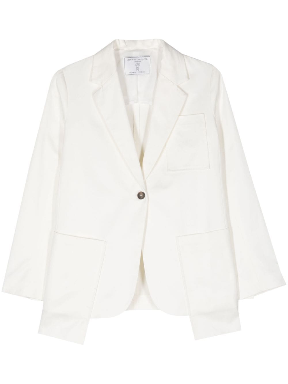 Société Anonyme Big Pocket cotton blazer - White von Société Anonyme