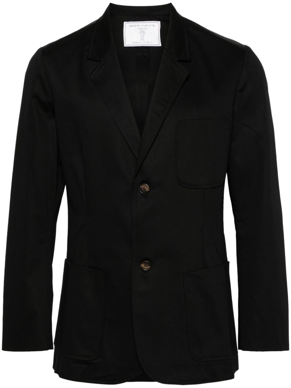 Société Anonyme notched-lapels single-breasted blazer - Black von Société Anonyme