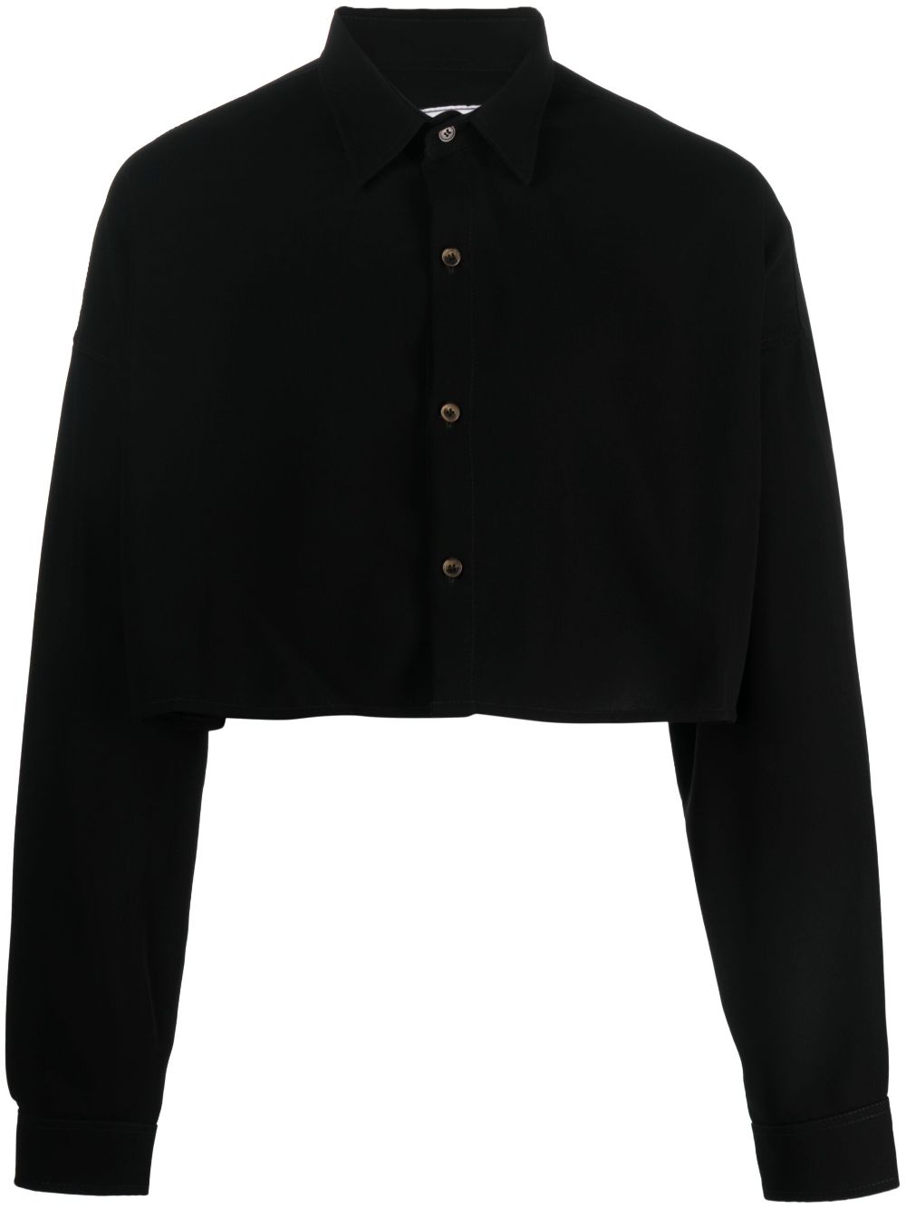 Société Anonyme number-embroidered cropped shirt - Black von Société Anonyme