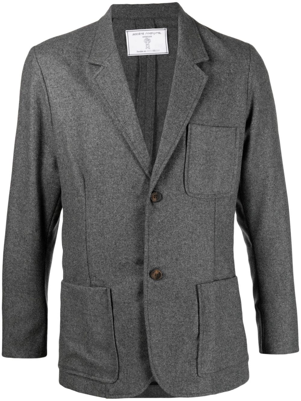 Société Anonyme single-breasted wool-blend blazer - Grey von Société Anonyme