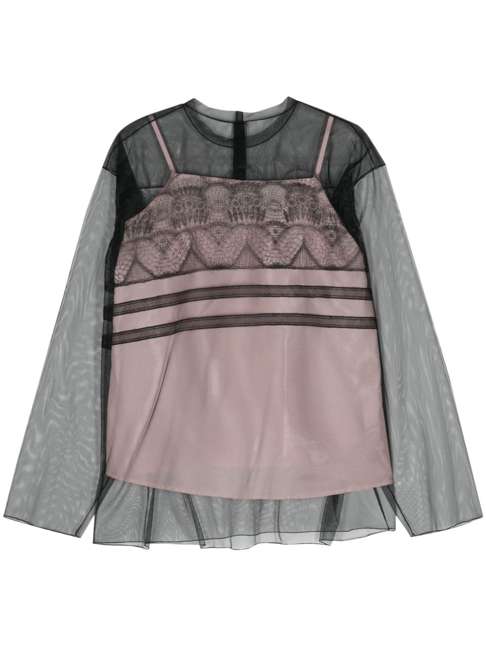 Sofie D'hoore Boise embroidered-motif tulle blouse - Black von Sofie D'hoore