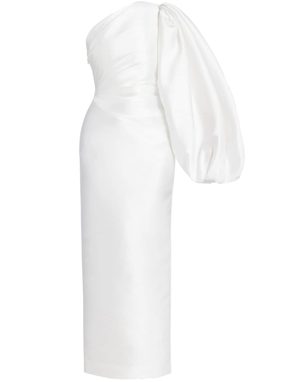 Solace London Aurelia single-sleeve maxi dress - White von Solace London
