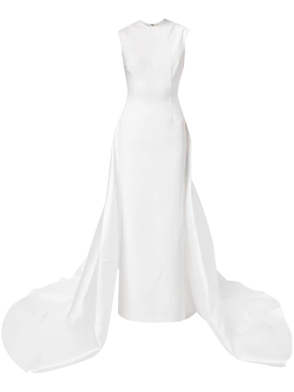 Solace London Flor sleeveless train dress - White von Solace London