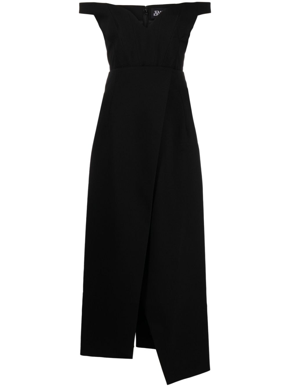 Solace London Karter crepe midi dress - Black von Solace London