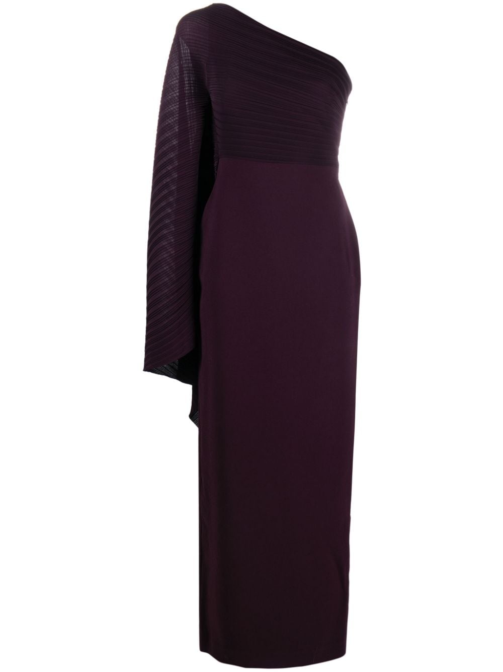 Solace London Lillia asymmetric plissé maxi dress - Purple von Solace London