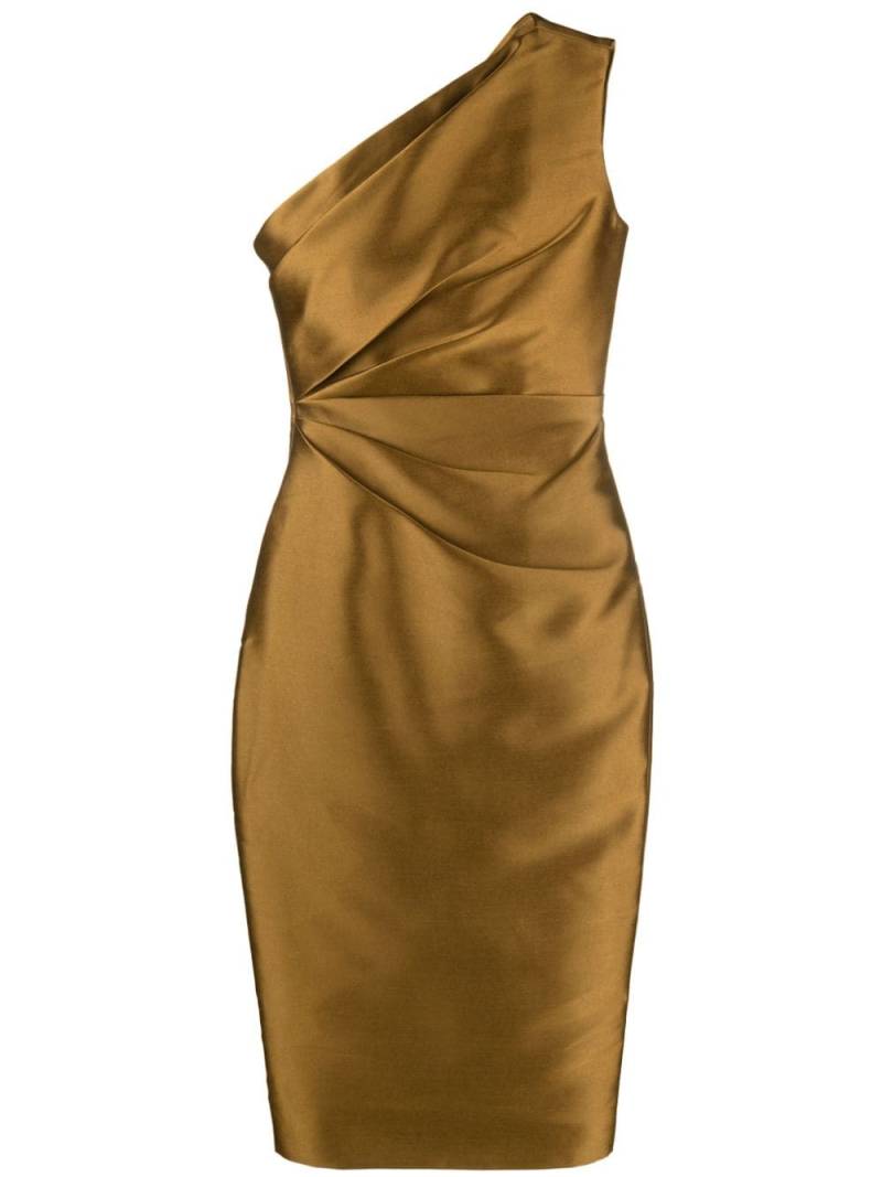 Solace London Orla gathered midi dress - Gold von Solace London