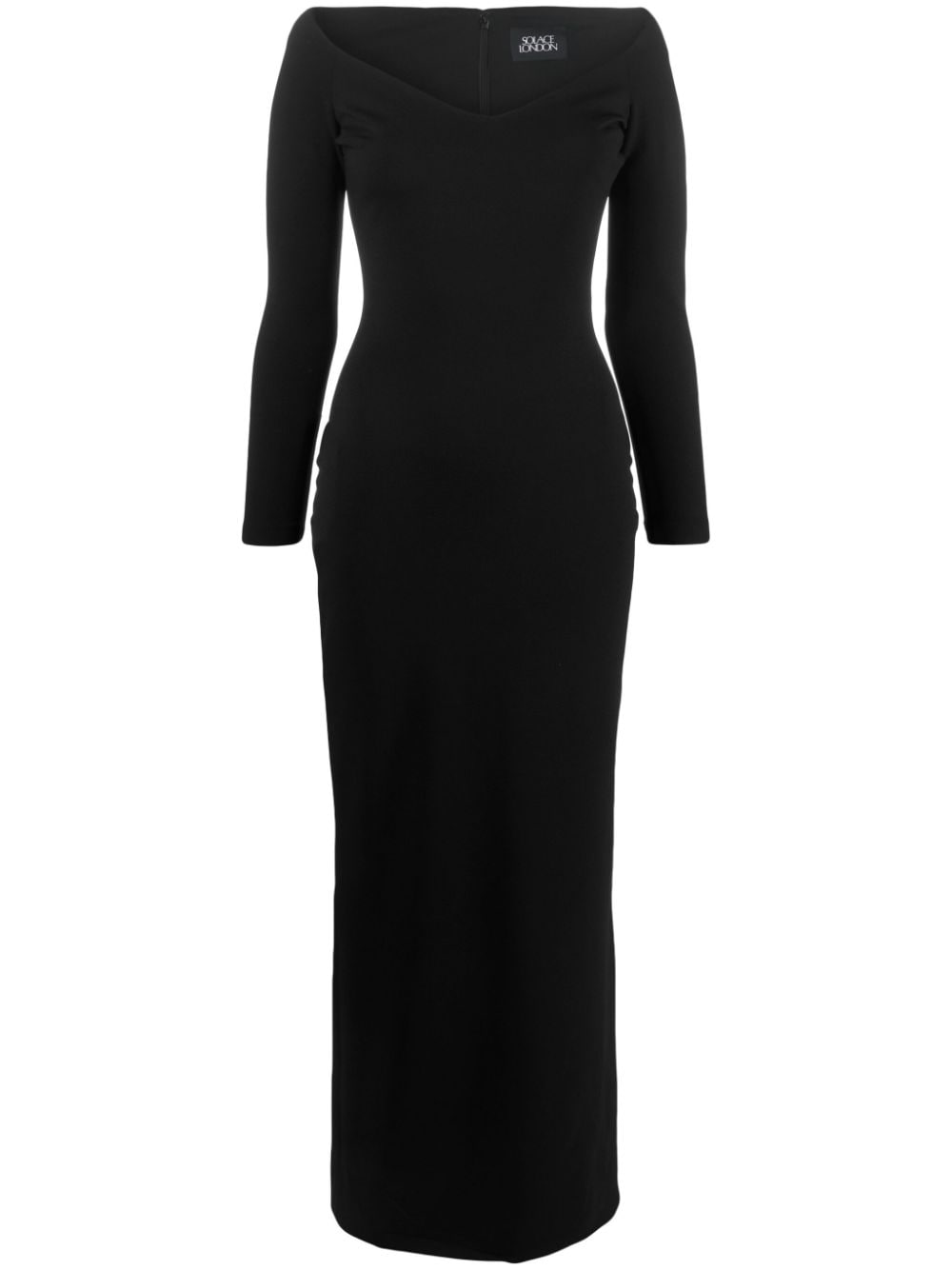Solace London Tara crepe off-shouder maxi dress - Black von Solace London