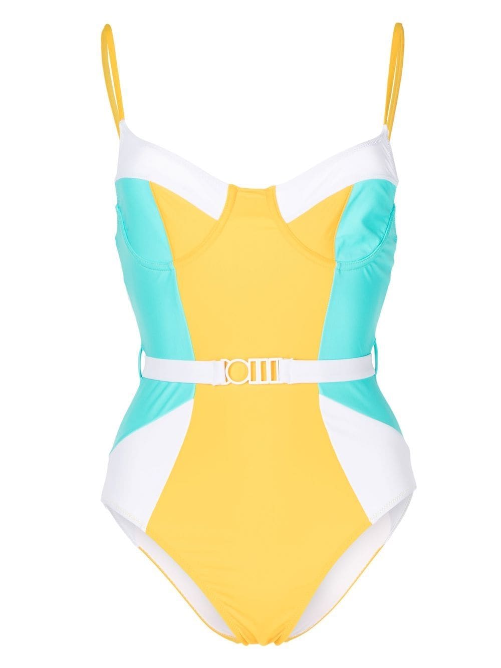 Solid & Striped The Spencer colour-block one-piece - Yellow von Solid & Striped