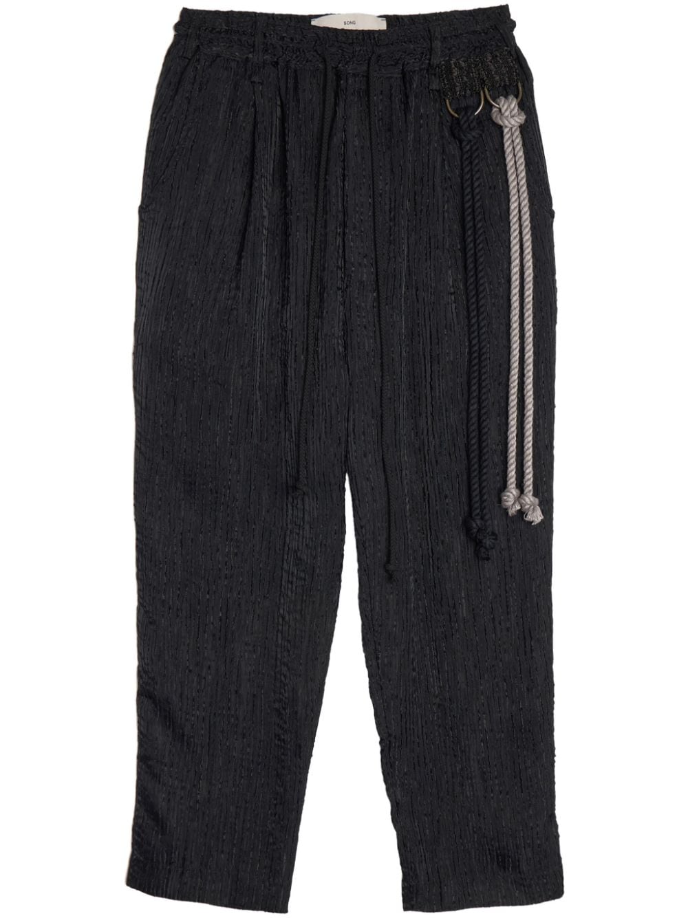 Song For The Mute Wave Drape tapered-leg wool trousers - Black