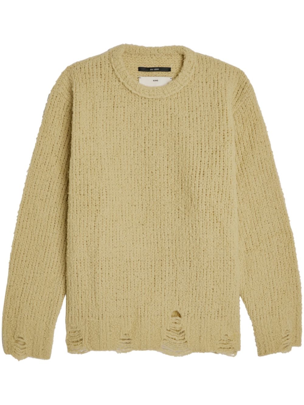 Song For The Mute distressed bouclé wool jumper - Neutrals von Song For The Mute