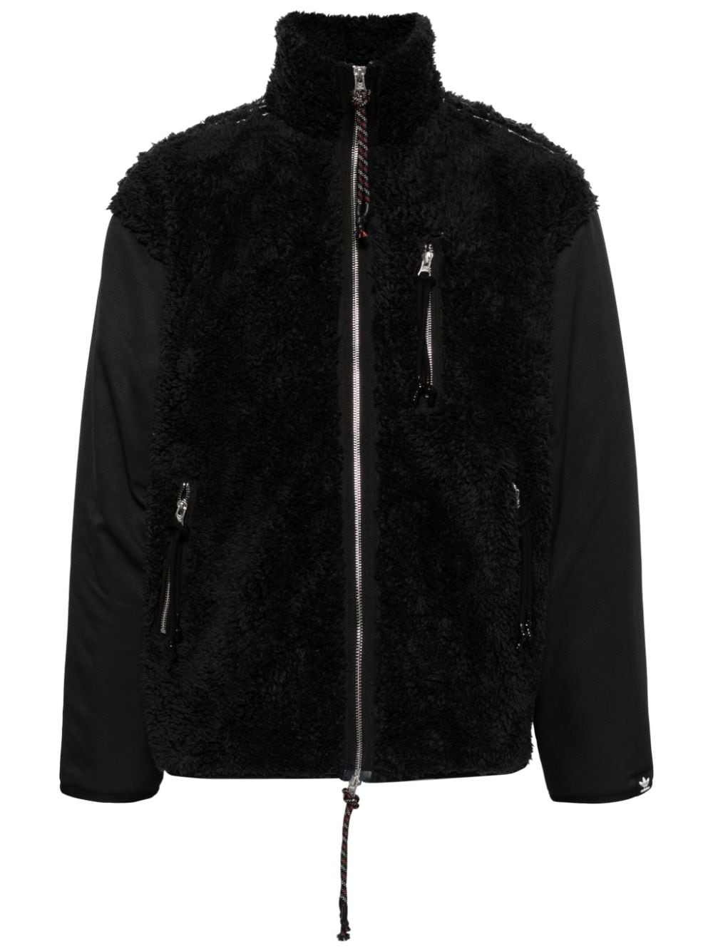 adidas faux-fur panelled jacket - Black von adidas
