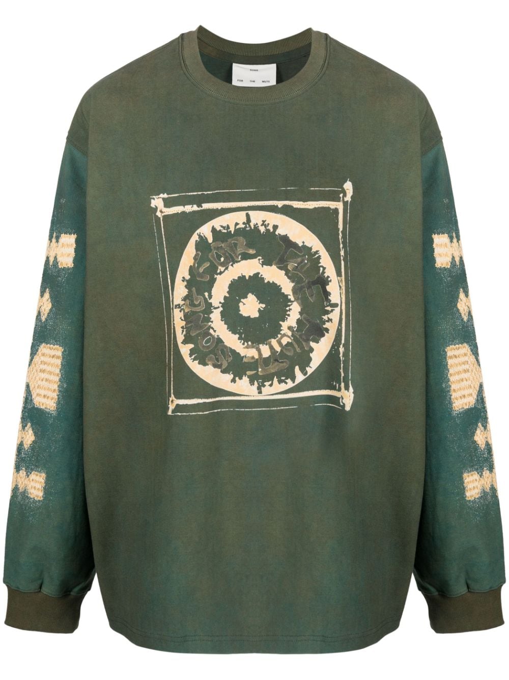Song For The Mute logo-print long-sleeved sweatshirt - Green von Song For The Mute