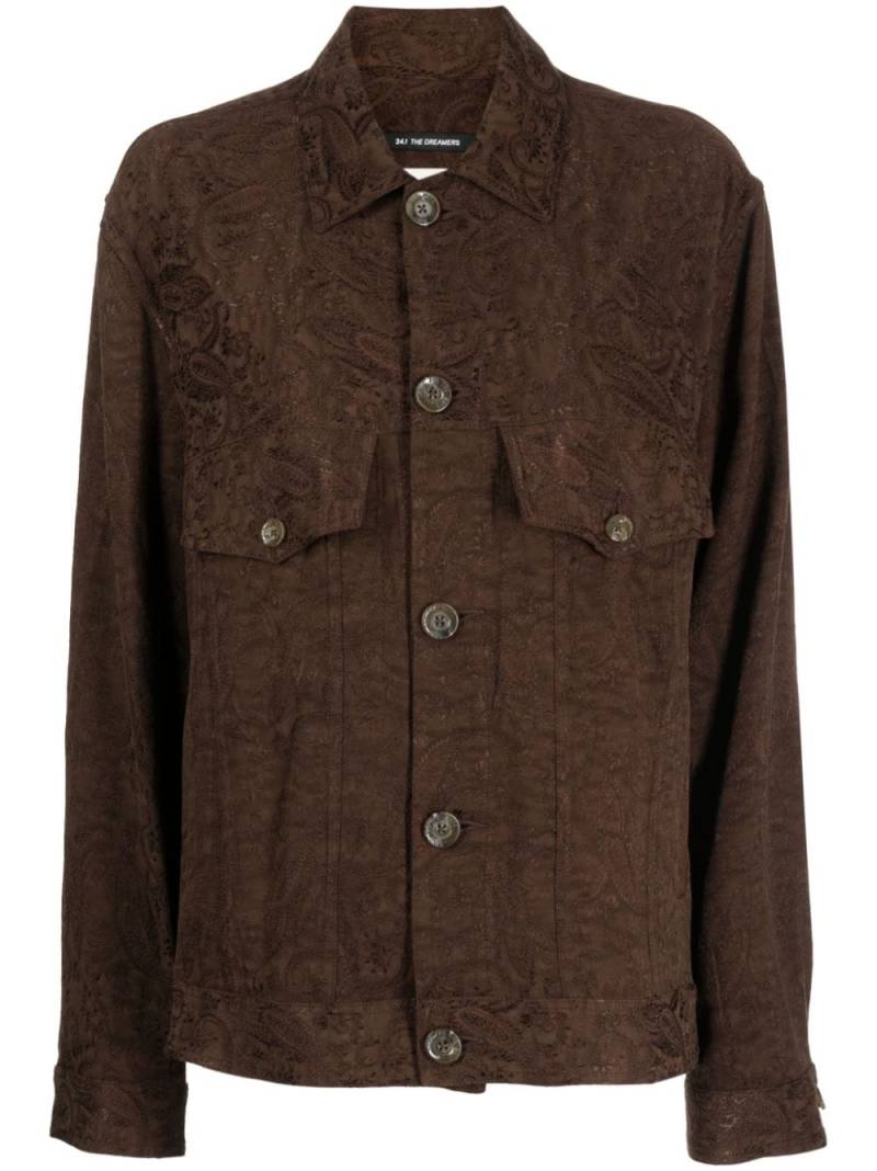 Song For The Mute paisley-jacquard shirt jacket - Brown von Song For The Mute