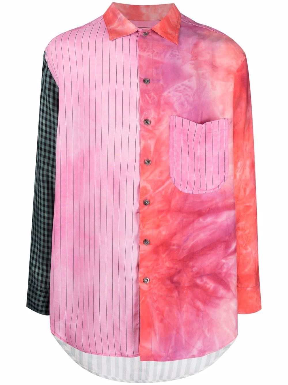 Song For The Mute patchwork long-sleeve shirt - Pink von Song For The Mute