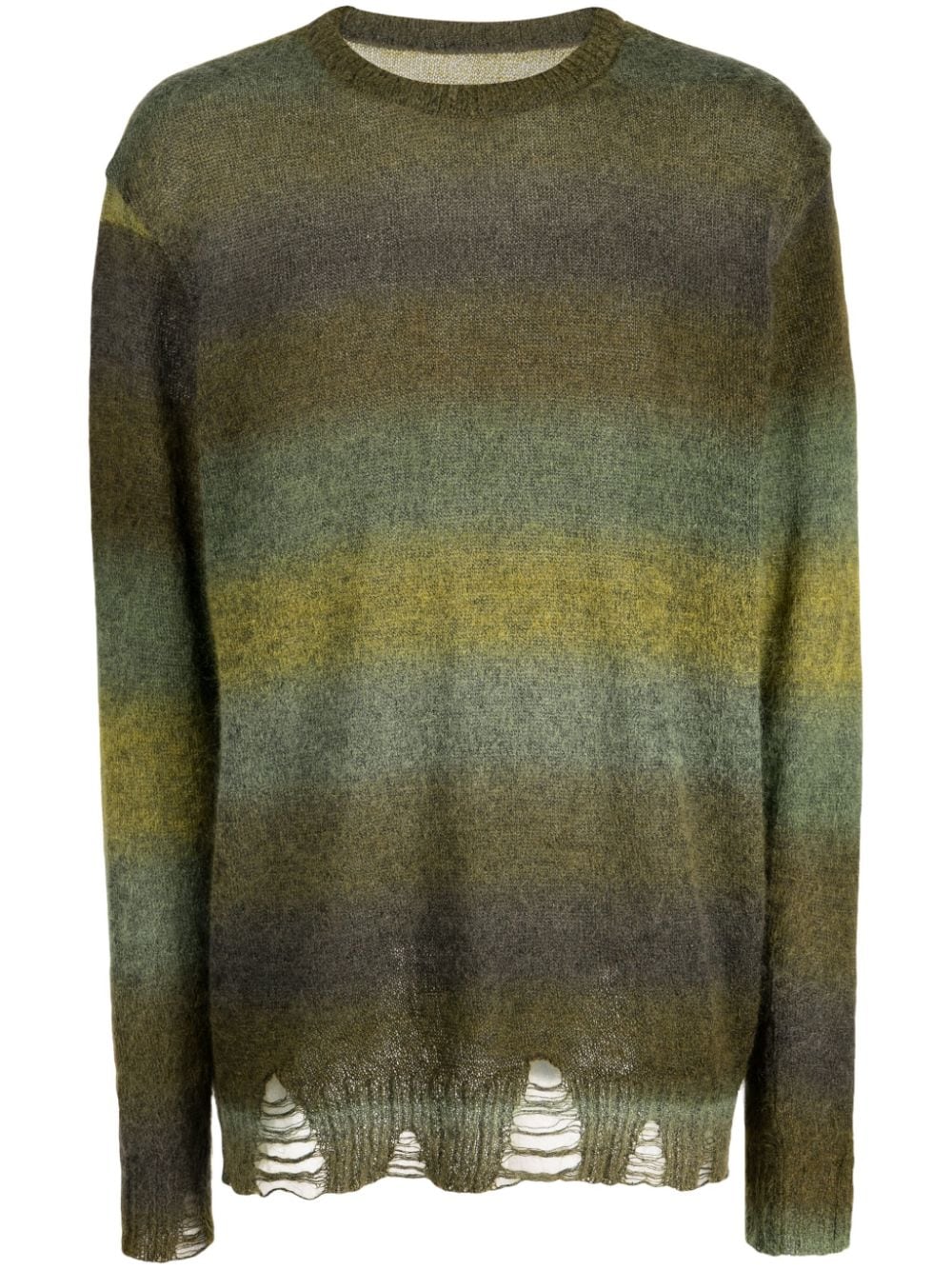 Song For The Mute striped crew-neck jumper - Green von Song For The Mute