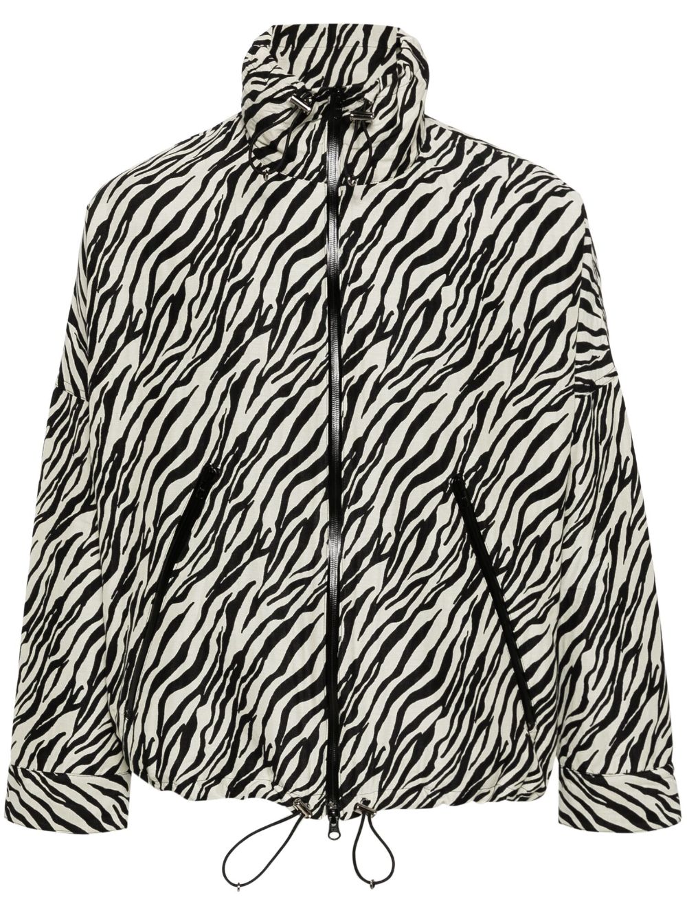 Song For The Mute zebra-print zip-up jacket - White von Song For The Mute