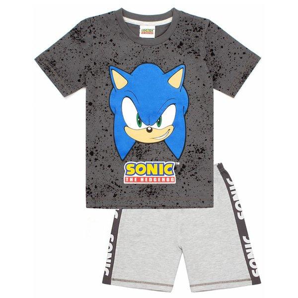 Gaming Schlafanzug Mit Shorts Unisex Grau 116 von Sonic The Hedgehog