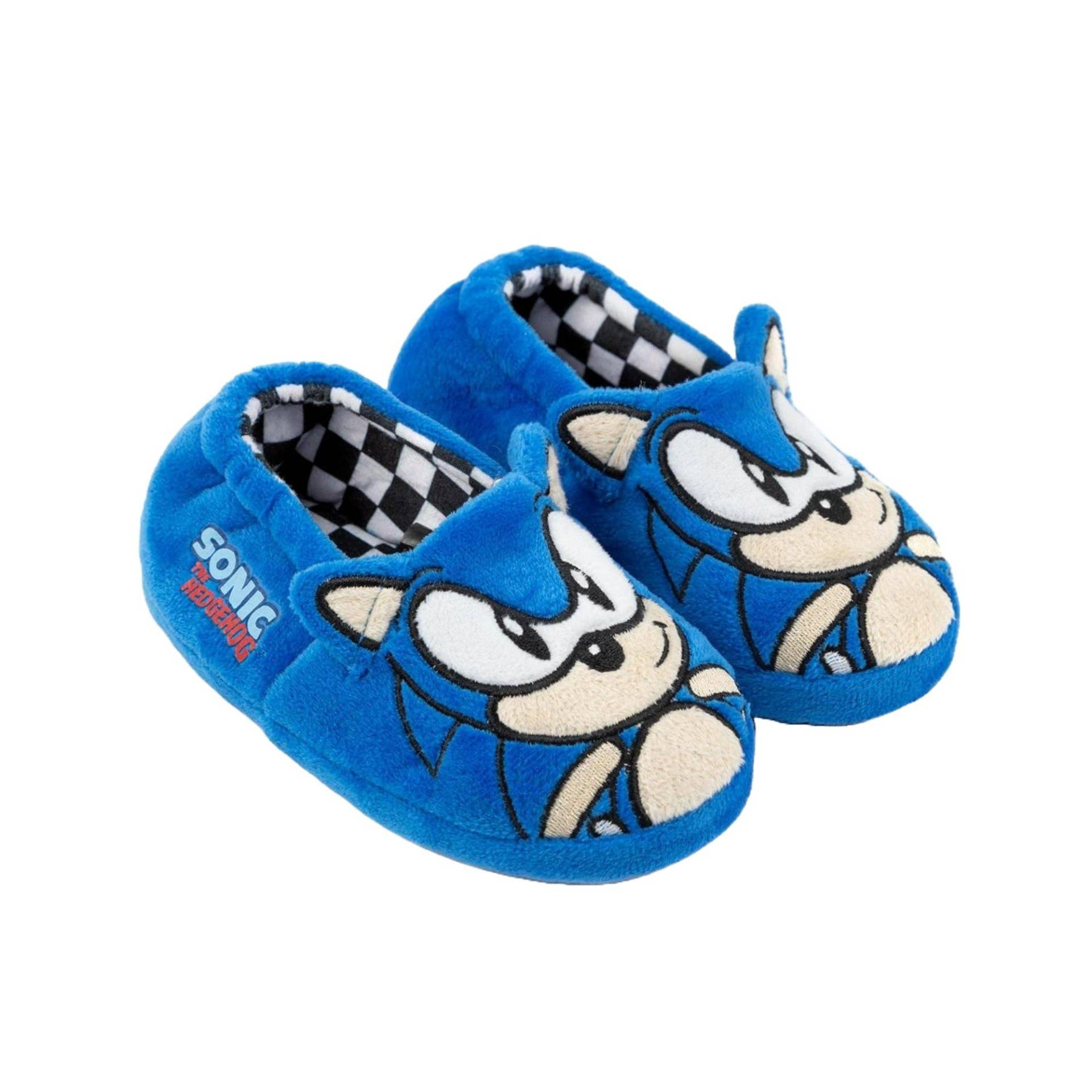 Hausschuhe, Gesicht Unisex Blau 34.5 von Sonic The Hedgehog