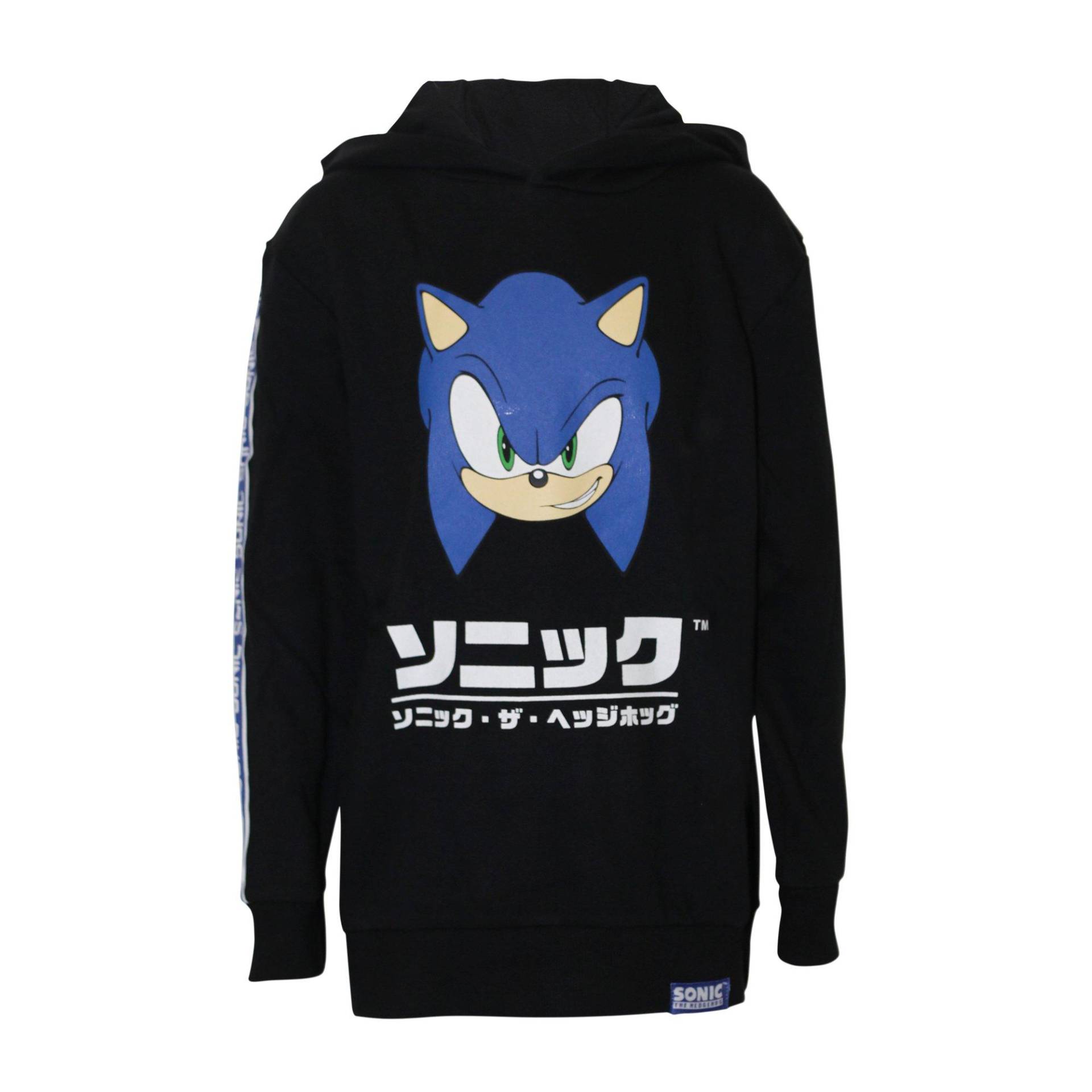 Kapuzenpullover Jungen Schwarz 110 von Sonic The Hedgehog