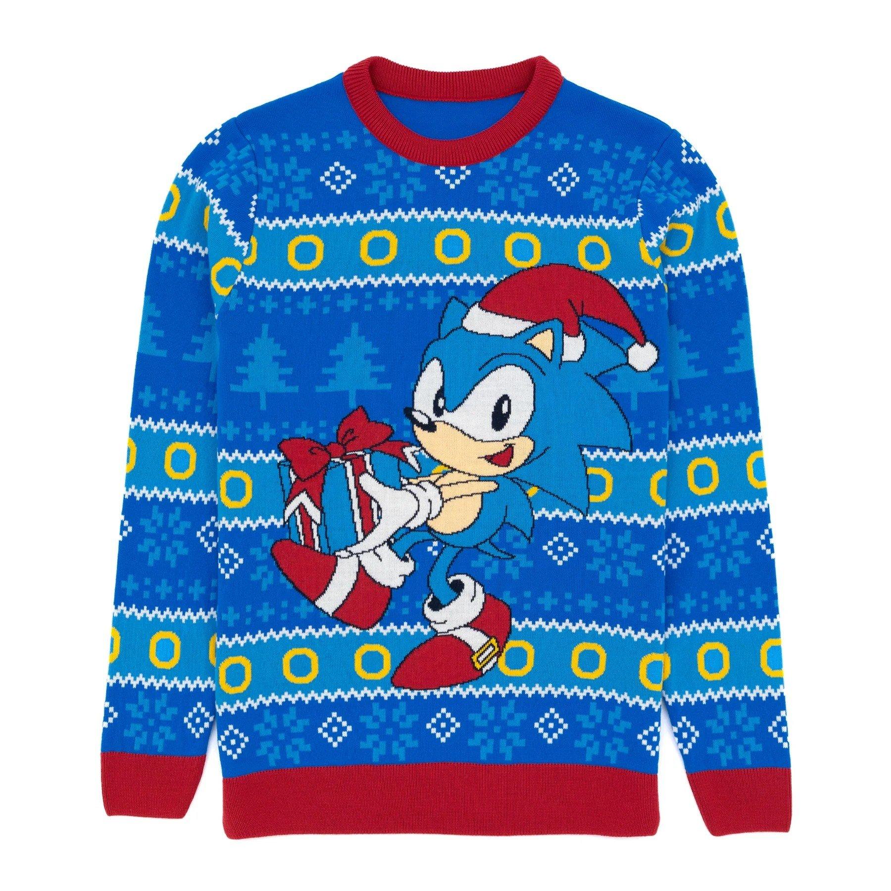 Pullover Weihnachtliches Design Damen Blau M von Sonic The Hedgehog