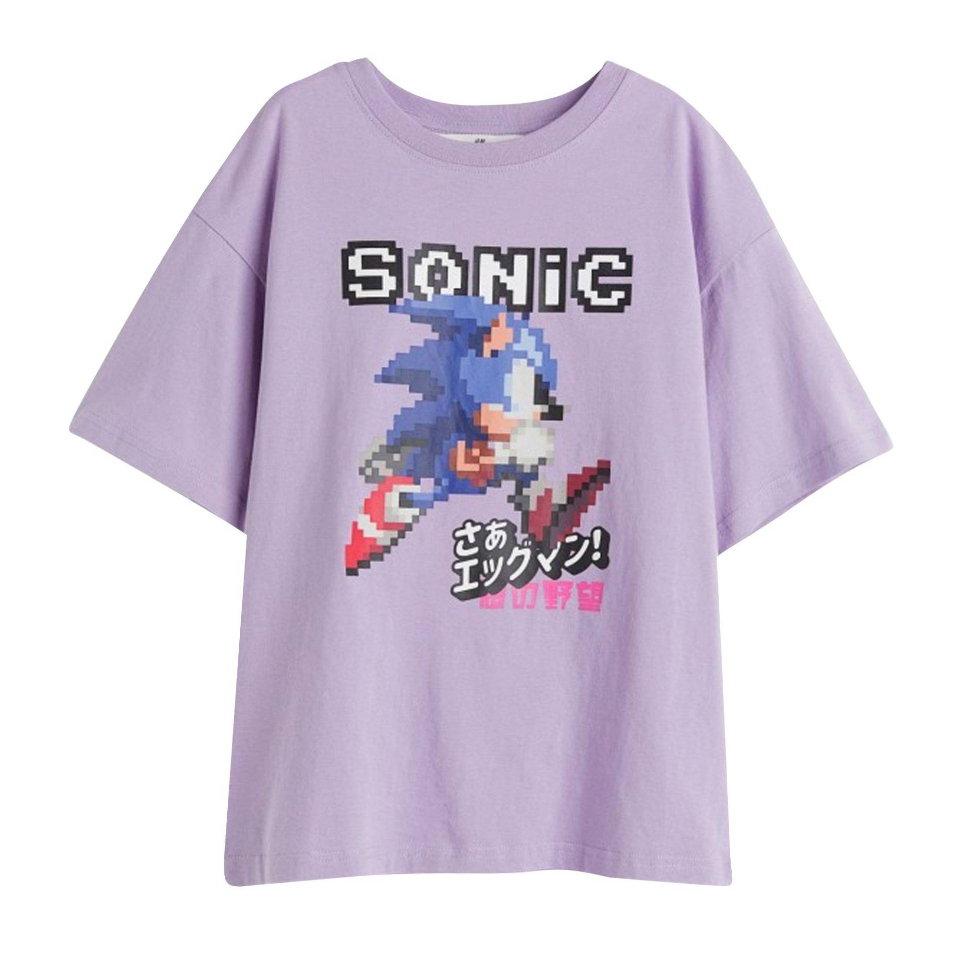 Tshirt Damen Lavendel XL von Sonic The Hedgehog