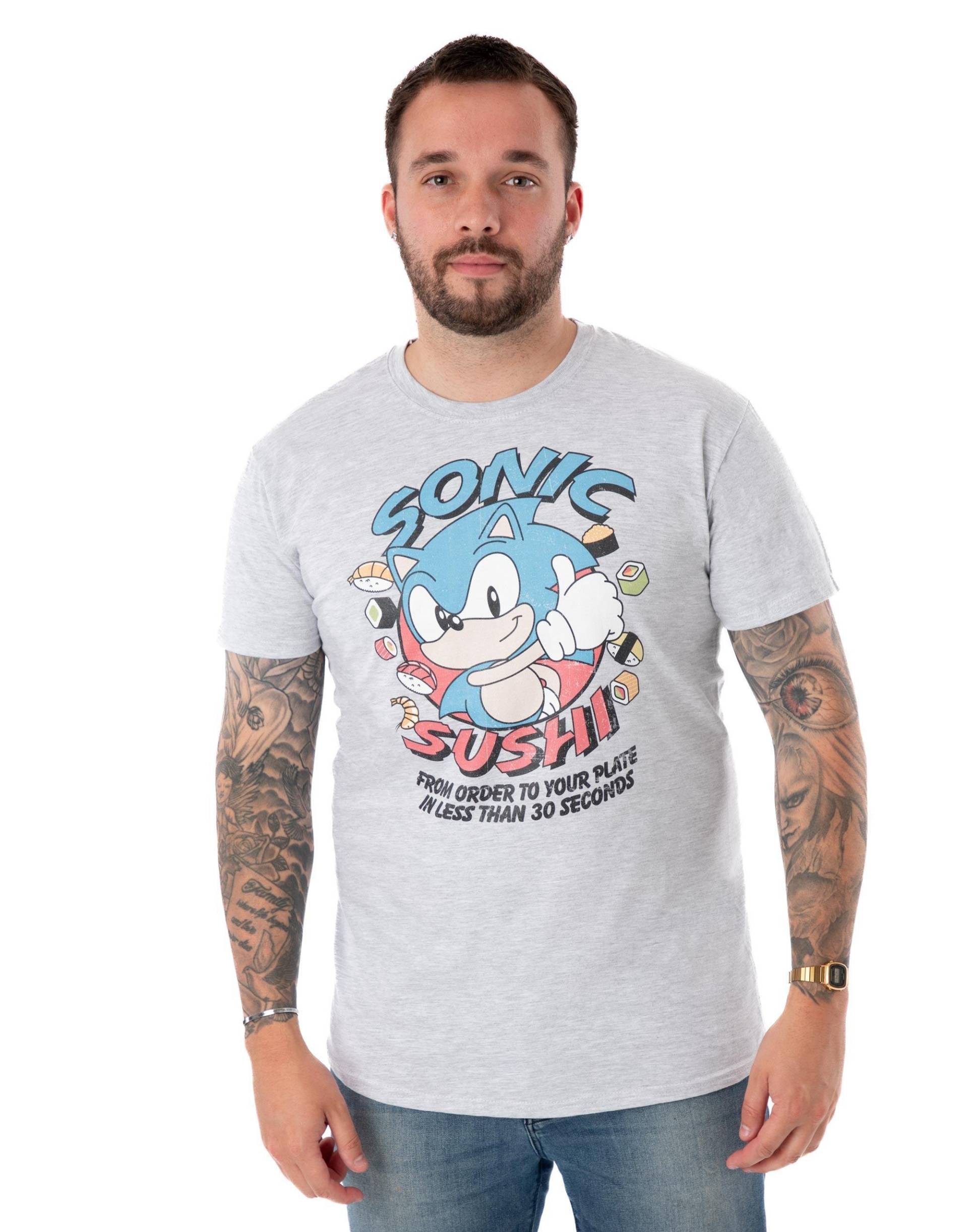 Tshirt Kurzärmlig Herren Taubengrau L von Sonic The Hedgehog