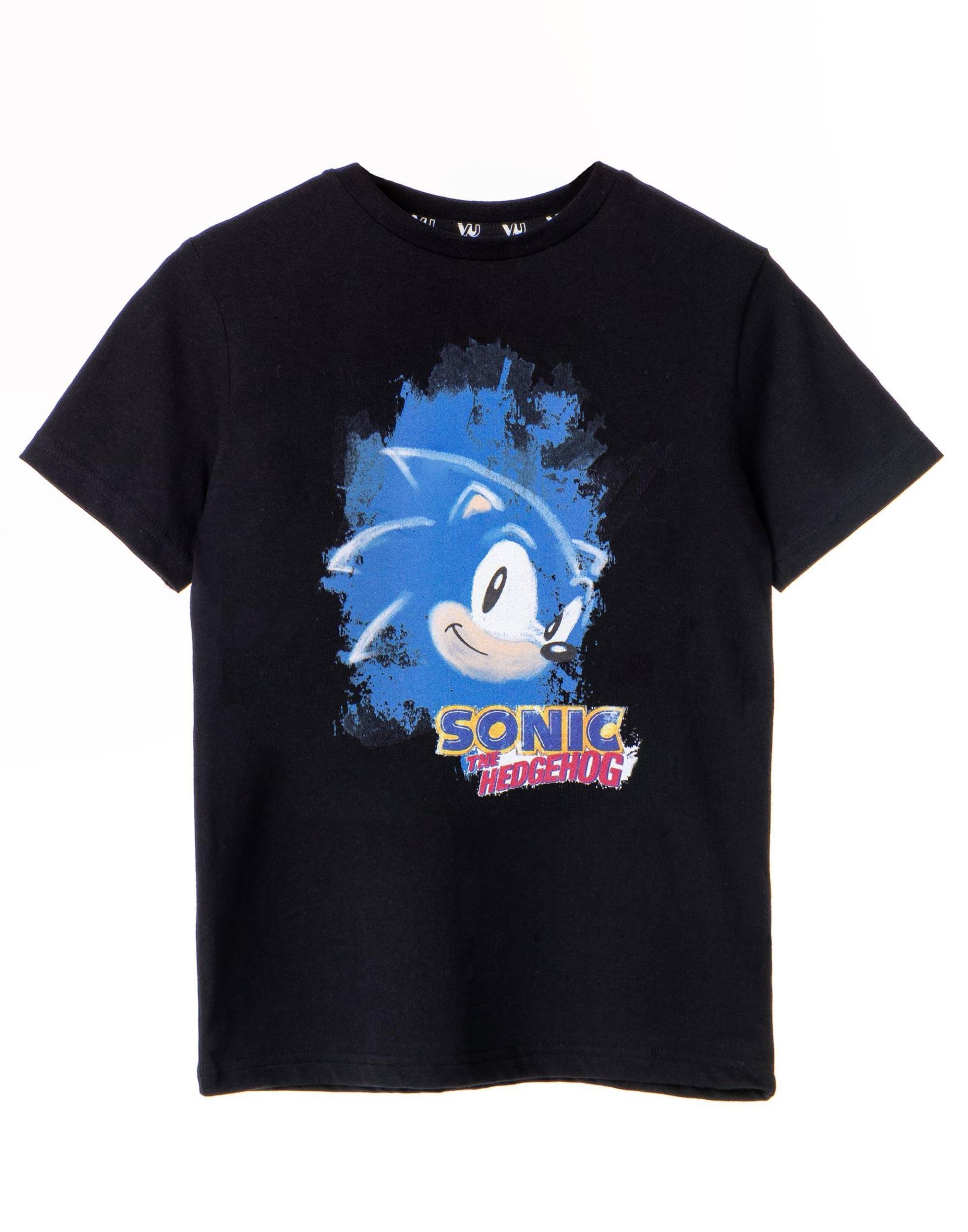 Tshirt Kurzärmlig Jungen Schwarz 140 von Sonic The Hedgehog