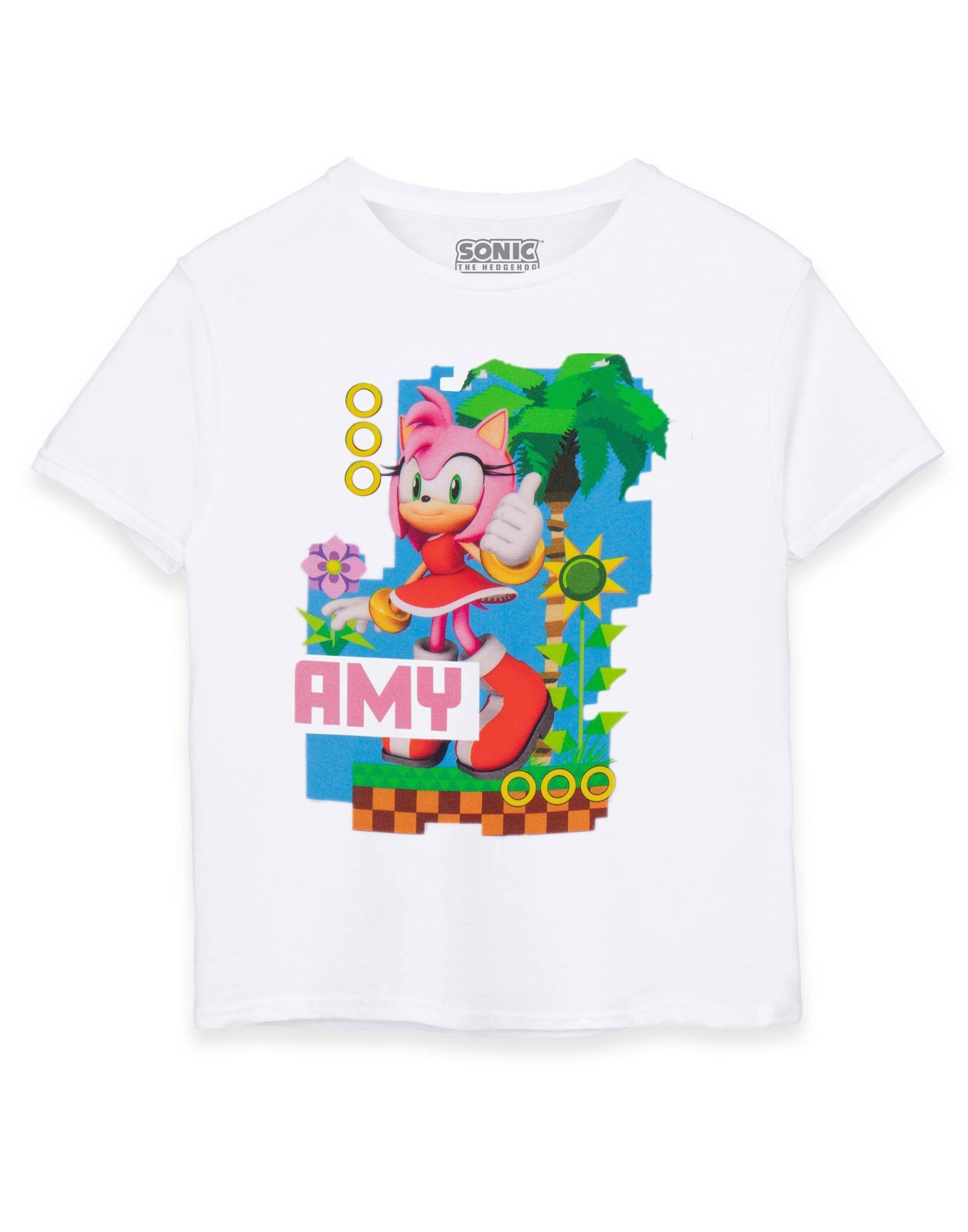 Tshirt Kurzärmlig Mädchen Weiss 104 von Sonic The Hedgehog