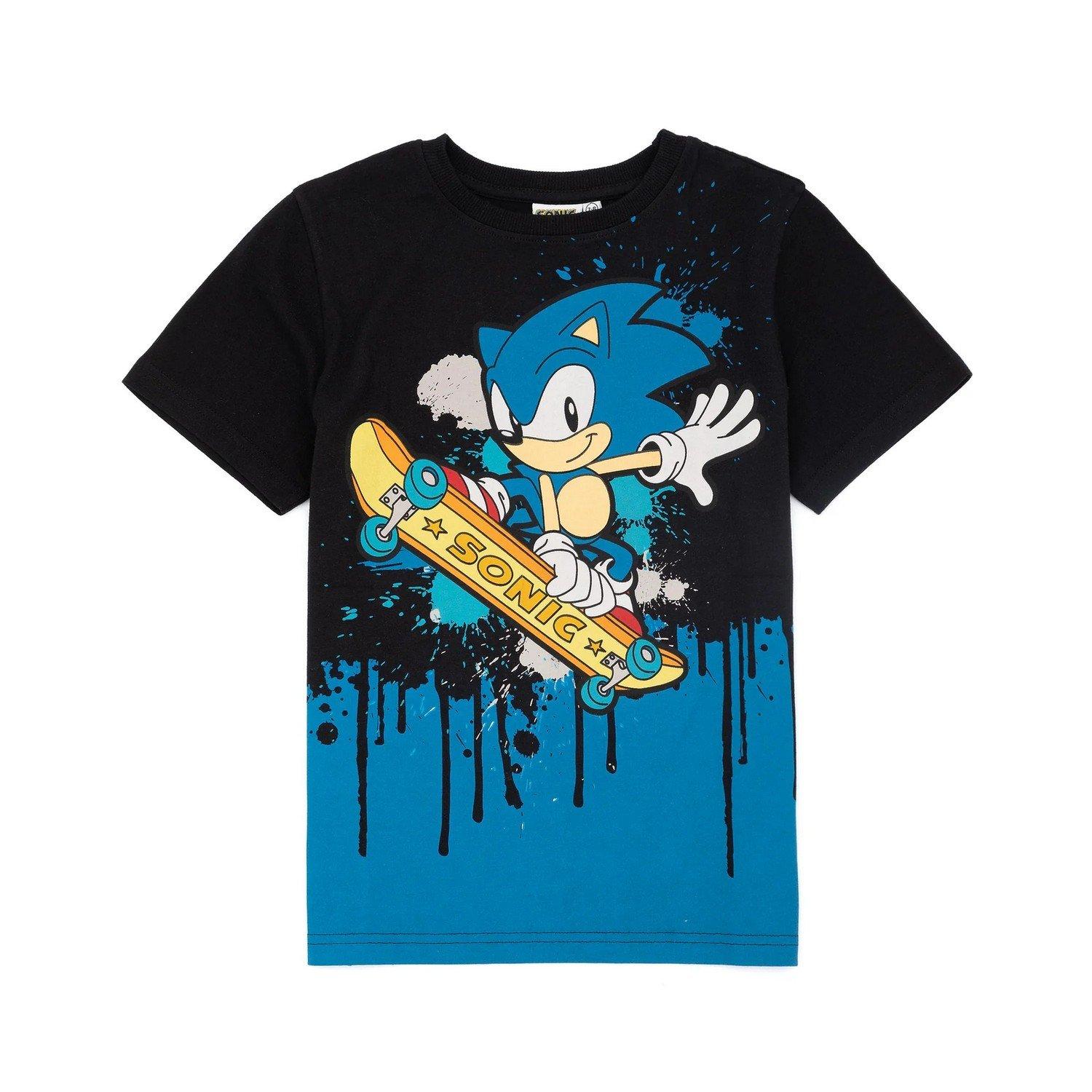 Tshirt Mädchen Schwarz 128 von Sonic The Hedgehog