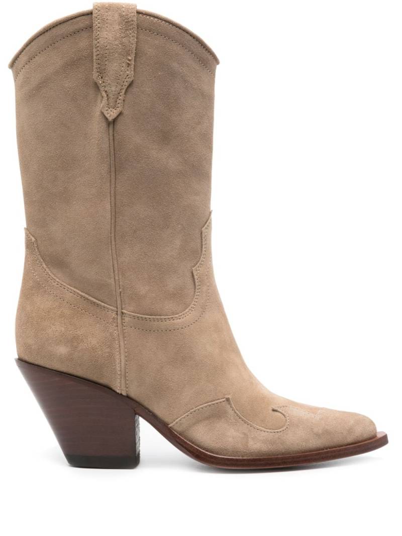 Sonora 80mm suede cowboy boots - Neutrals von Sonora