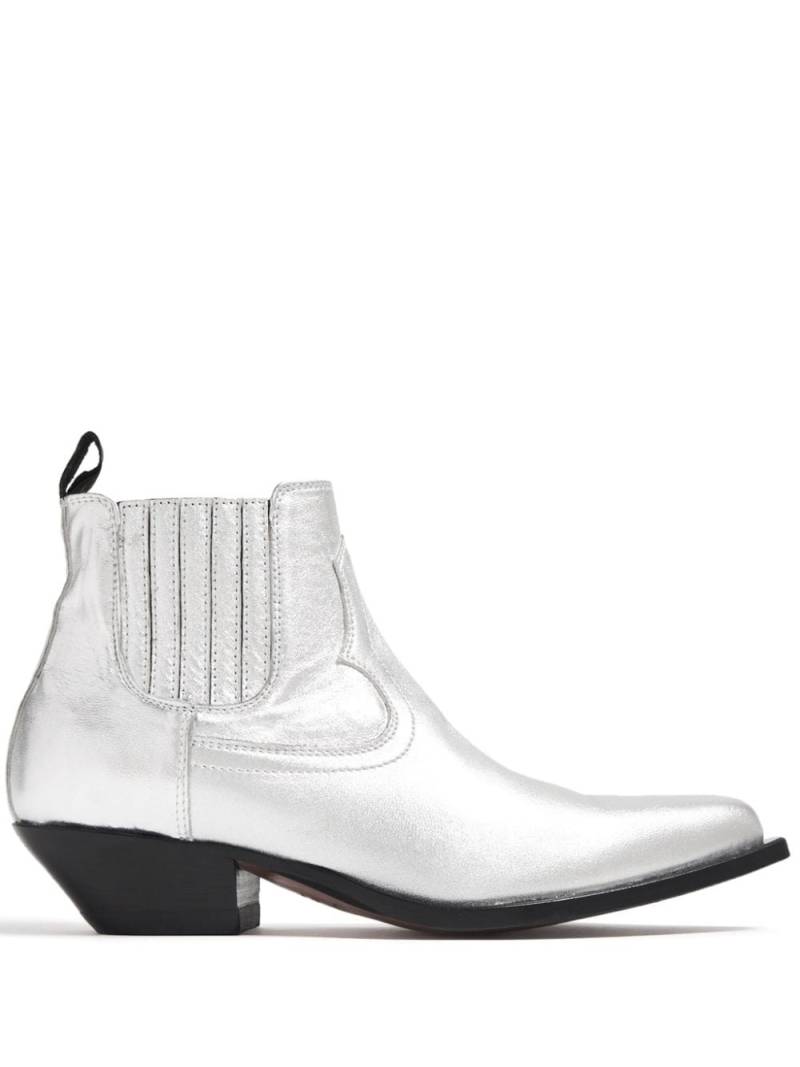 Sonora Hidalgo 35mm leather ankle boots - Silver von Sonora