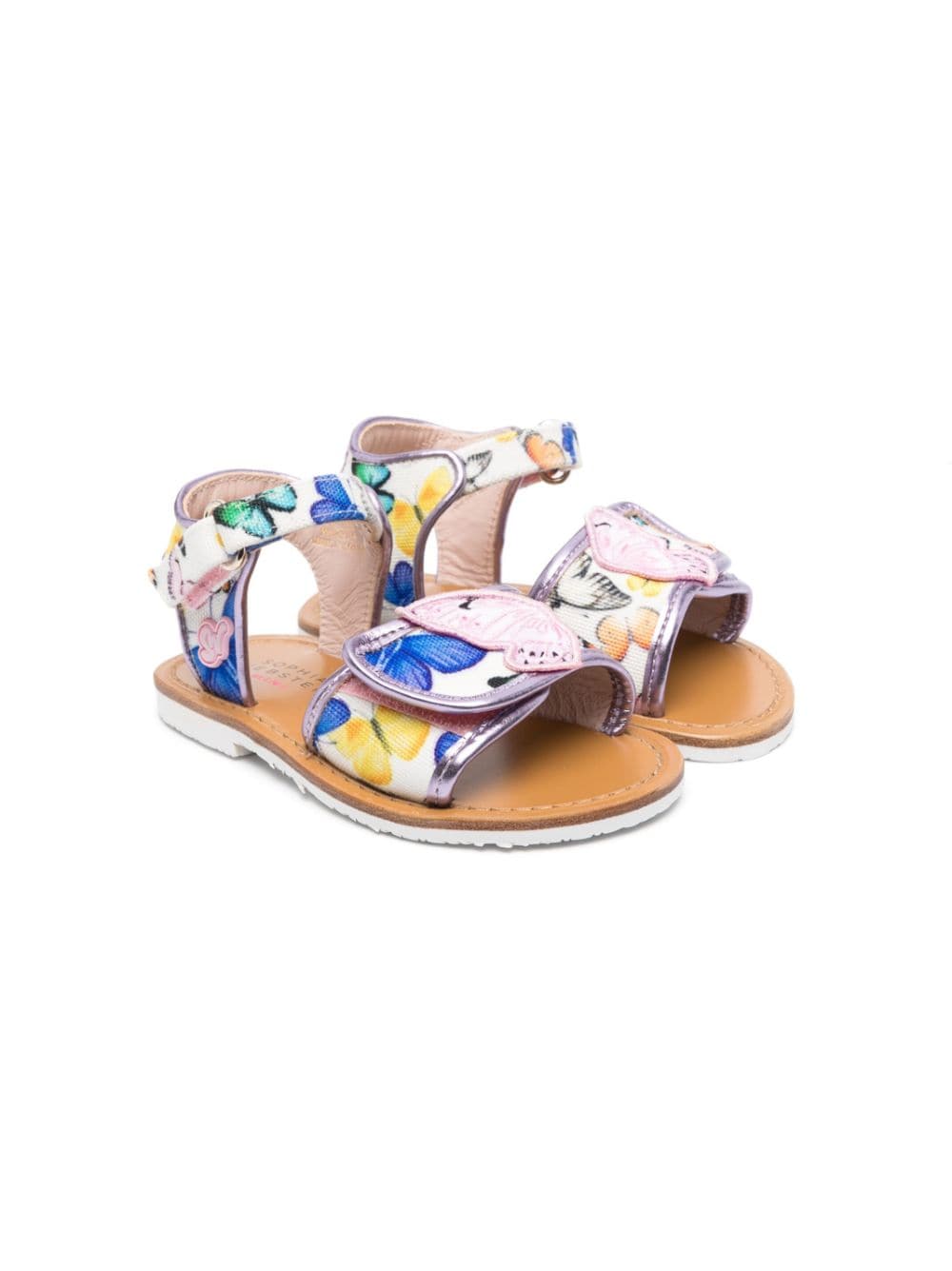 Sophia Webster Mini butterfly-print buckled sandals - White von Sophia Webster Mini