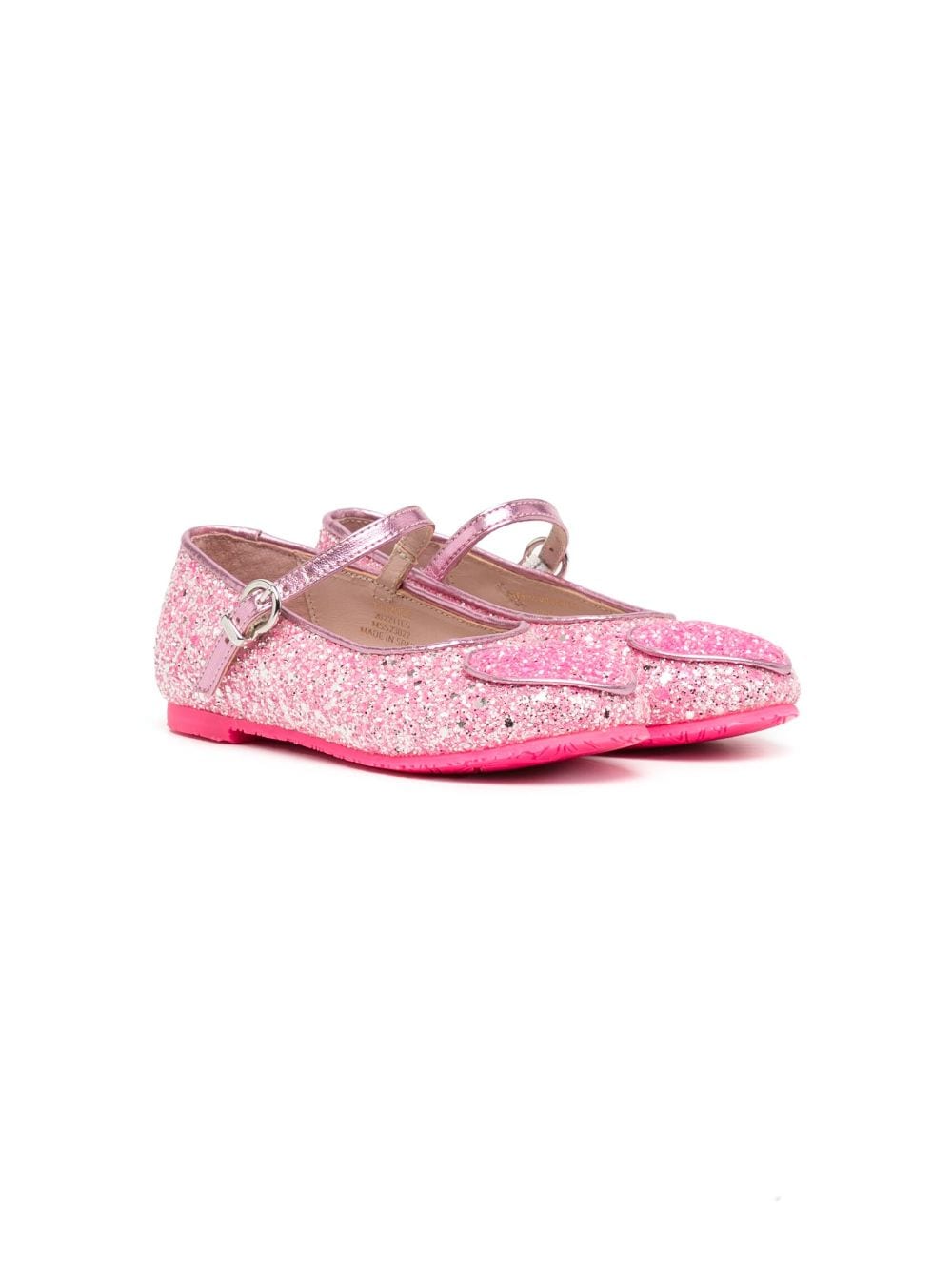 Sophia Webster Mini heart-patch glittery ballerina shoes - Pink von Sophia Webster Mini