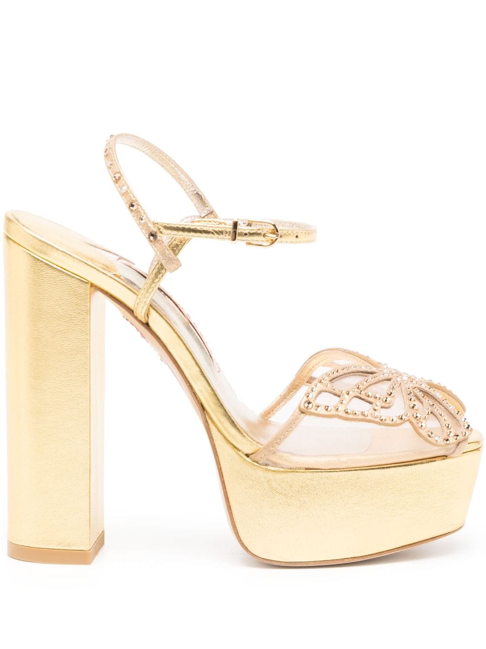 Sophia Webster Farfalla crystal-embellished 140mm sandals - Gold von Sophia Webster