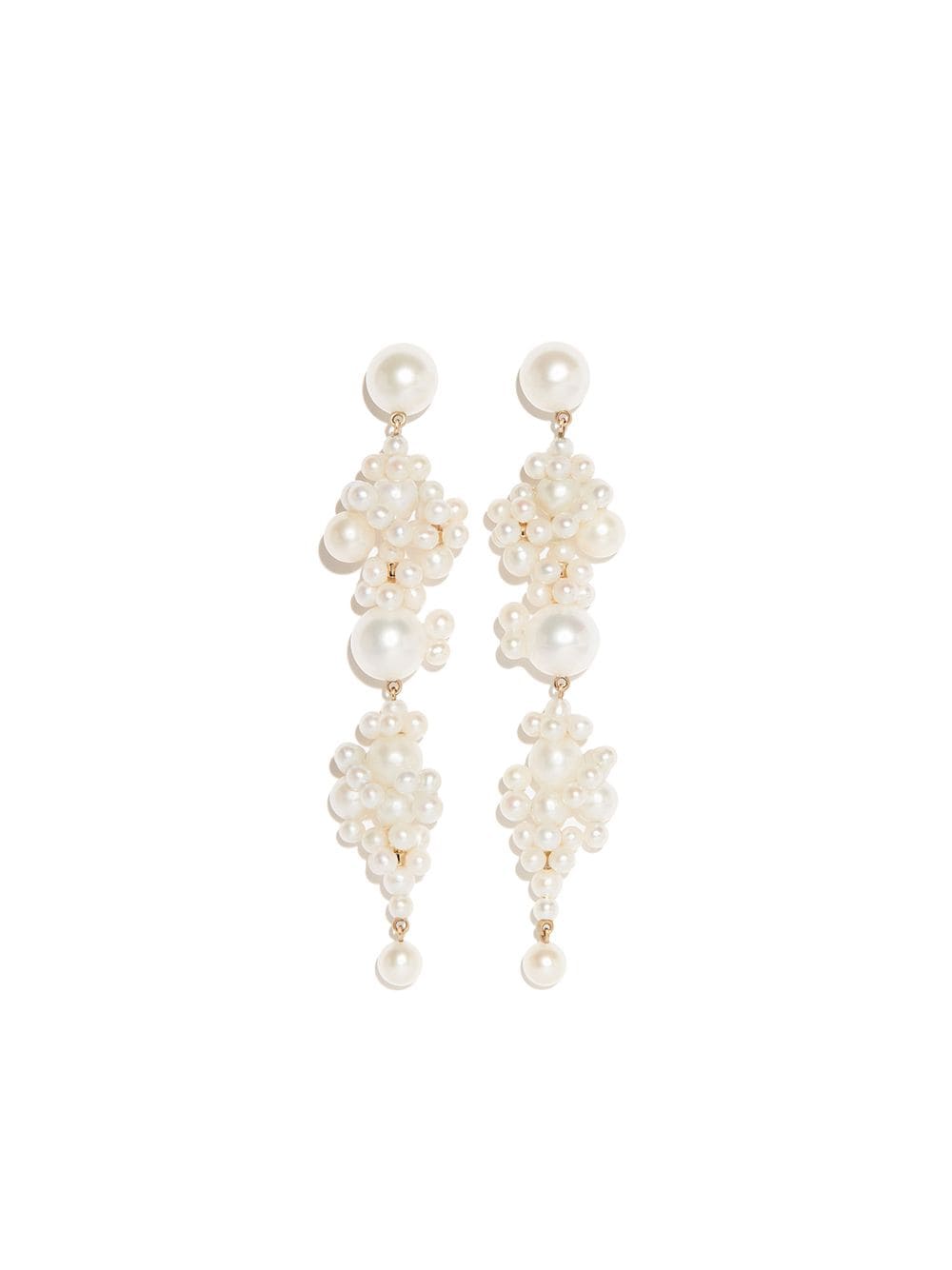 Sophie Bille Brahe 14kt yellow gold Grand Bisou pearl drop earrings von Sophie Bille Brahe